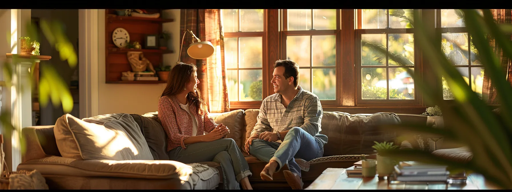 homeowners discussing a referral program with a restoration company representative.